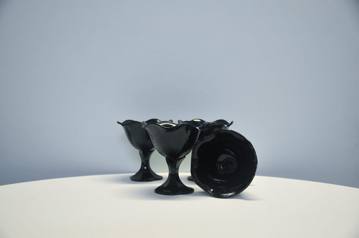 Reliving Set Zwarte Franse Coupe Glazen X4