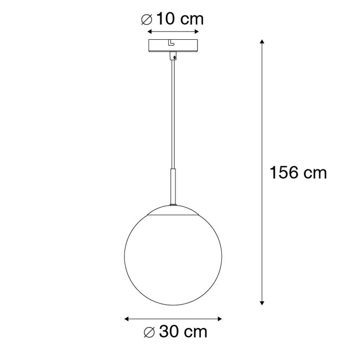 QAZQA Smart hanglamp zwart met smoke glas 30 cm incl. Wifi ST64 -