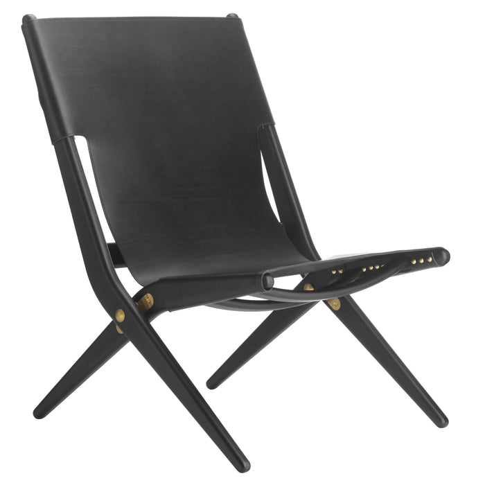 Audo Copenhagen Saxe fauteuil zwart eiken, zwart leder