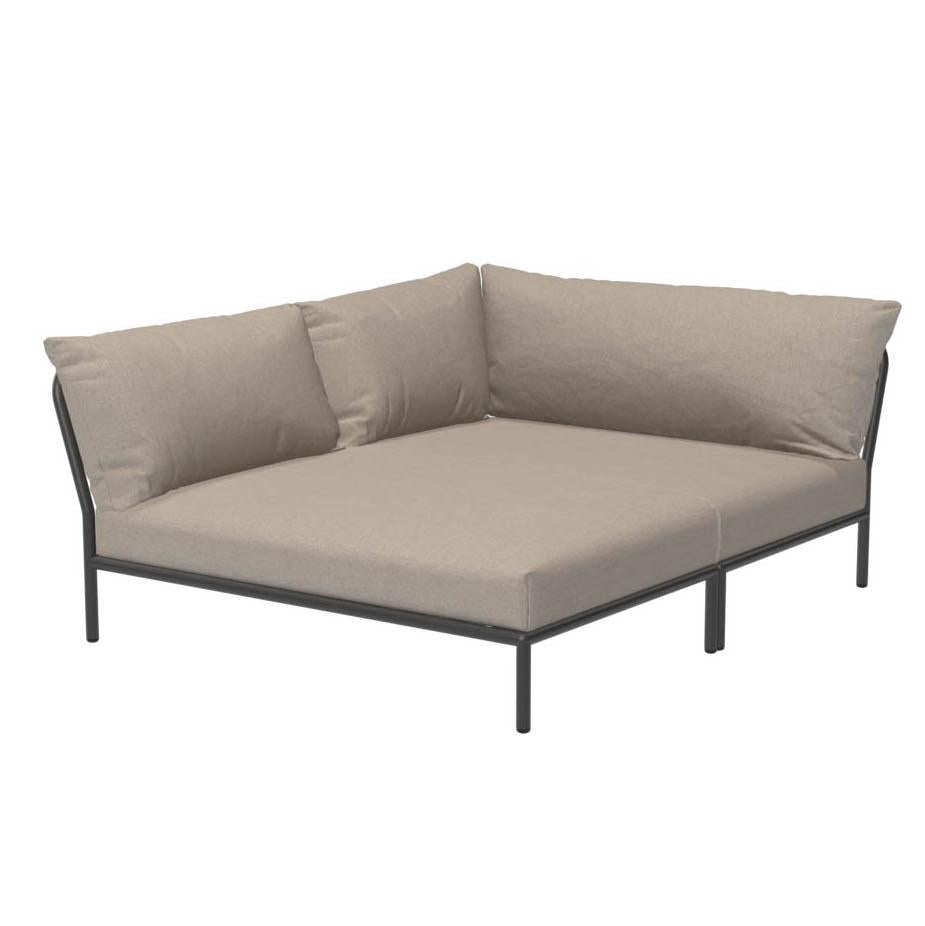 Level2 Cozy Corner loungebank links frame donkergrijs stof ash