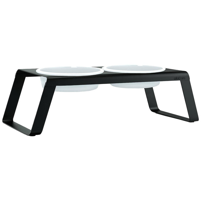 MiaCara Desco hondenvoerbak porselein large zwart