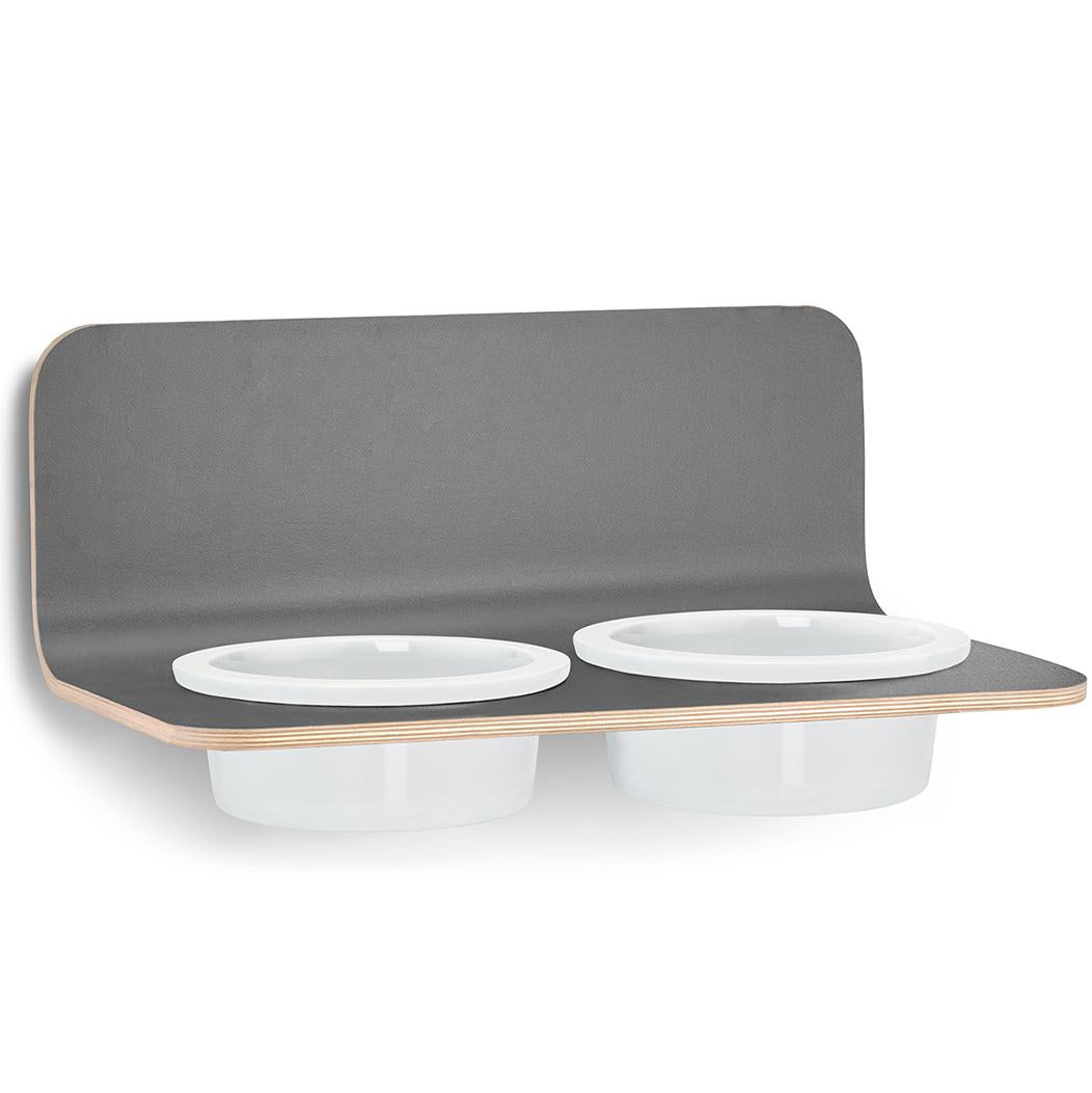MiaCara Arco hondenvoerbak wand porselein small|medium Grey