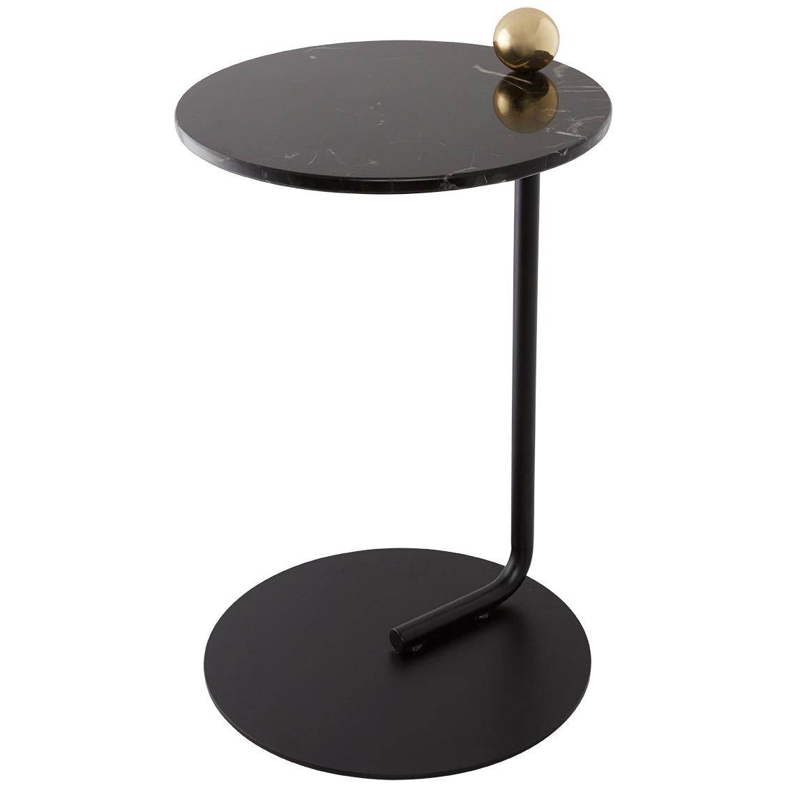 Castellum bijzettafel Ø40 Black|marmer