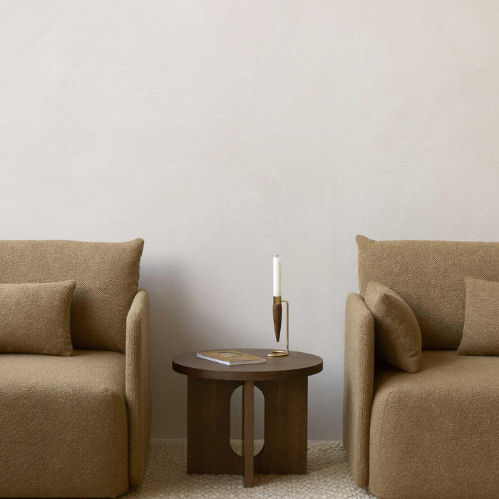 Audo Copenhagen Androgyne bijzettafel Ø50 donker eiken, Kunis Breccia