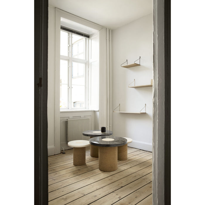 Frama Sintra bijzettafel Ø60 kurk|Ruivina marmer zwart