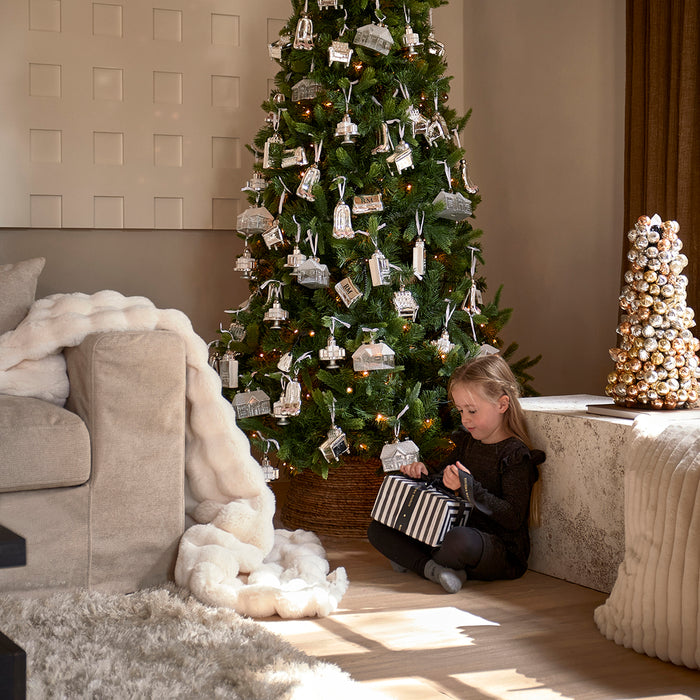 Riviera Maison Kerstbal Zilver, Shop tas - Christmas Shopping Bag