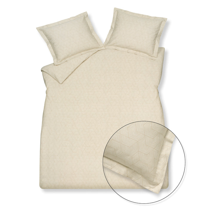 Vandyck Geometrical Dekbedovertrek 200 x 200/220 - Cream Tan