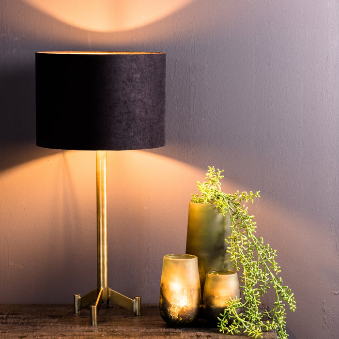 Light&living Kap cilinder 20-20-15 cm VELOURS zwart-taupe