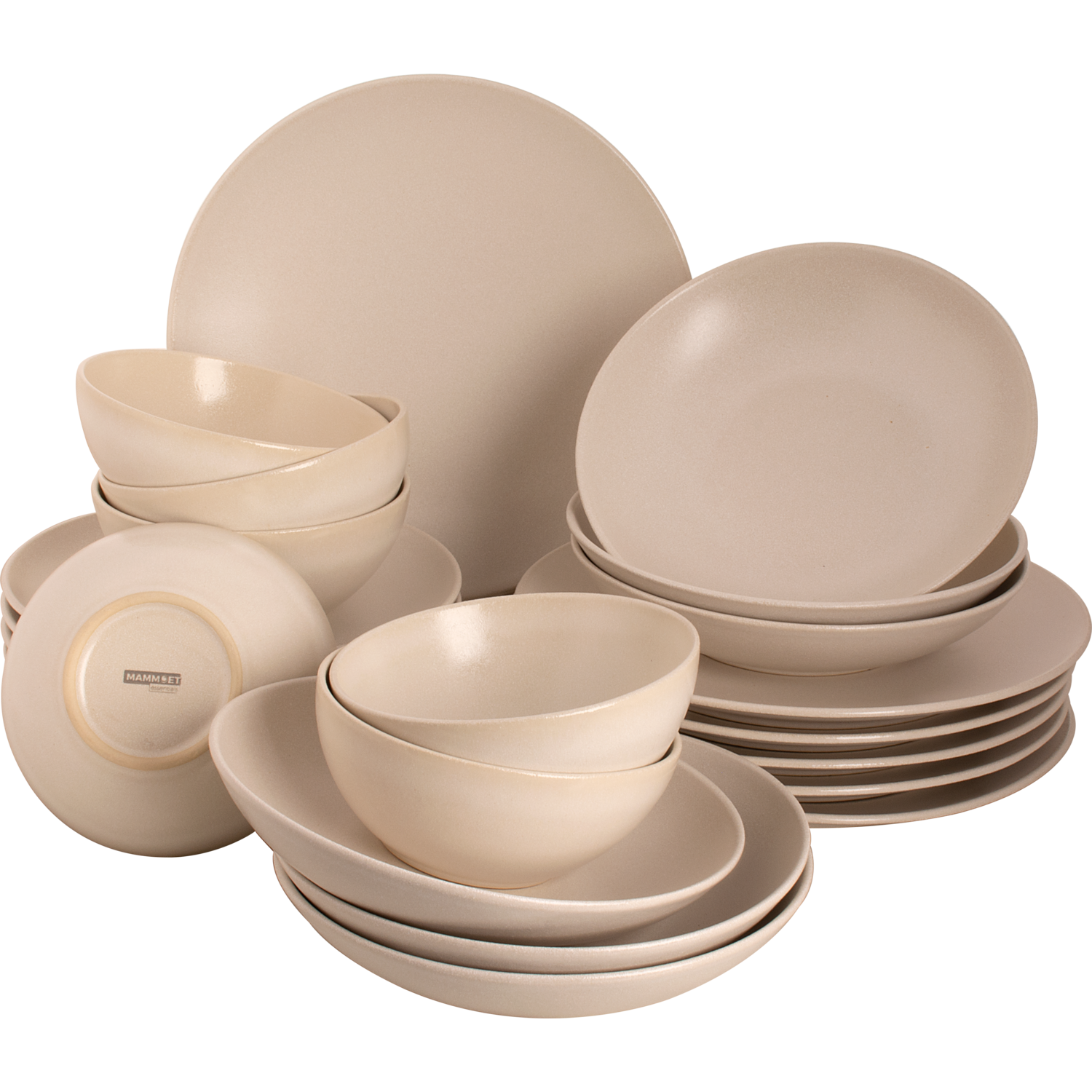 Mammoet Serviesset Spirit Stoneware 6-persoons 24-delig Wit