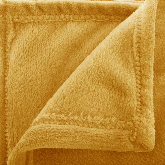 Atmosphera Plaid - mosterdgeel - polyester - 180 x 230 cm