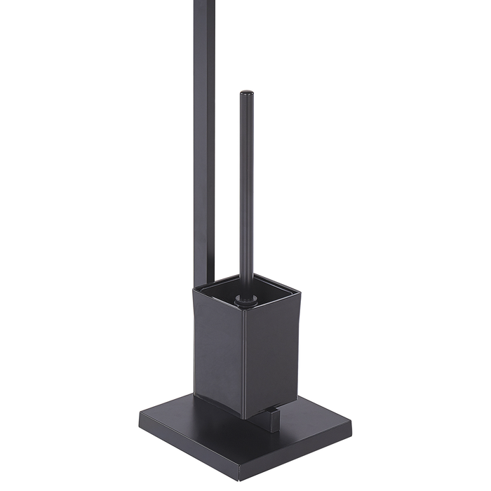 Beliani - ULAPES - Toiletrol en borstelhouder - Zwart - Staal