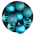 Atmosphera Kerstballen - 8st - kunststof - blauw-turquoise - 7cm