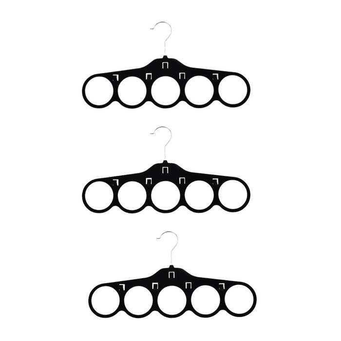 NORDIX Riemhanger 3 stuks Zwart Ophanger voor Sjaals en Riemen Orga...