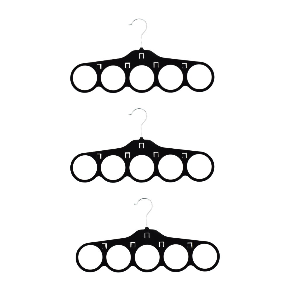 NORDIX Riemhanger 3 stuks Zwart Ophanger voor Sjaals en Riemen Orga...