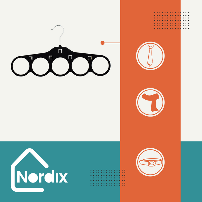 NORDIX Riemhanger 3 stuks Zwart Ophanger voor Sjaals en Riemen Orga...