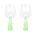 Brût Homeware, Wijnglas Claude, helder | groen, set van 2