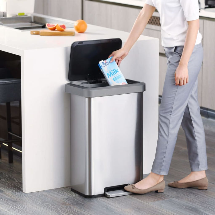 EKO Pedaalemmer Cozy 45 L matzilverkleurig