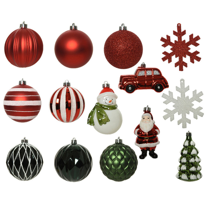 Decoris Kersthangers - 25x - rood|wit|groen - onbreekbaar