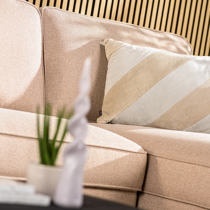 Vurna Danny 3-zitsbank hoekbank rechts stof beige