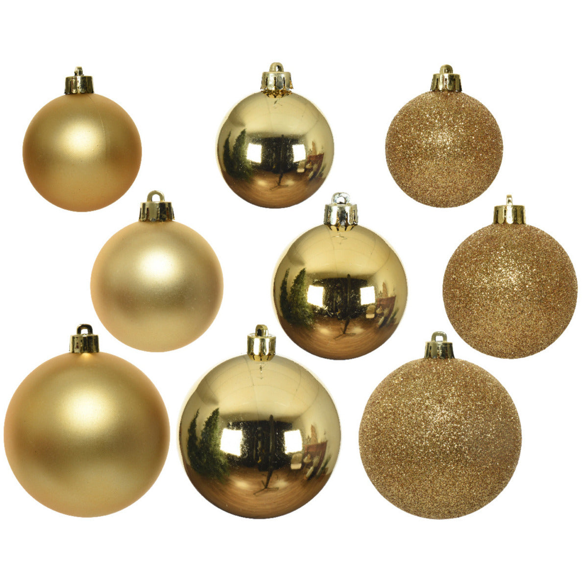 Decoris Kerstballen - 26x st - goud - 6-8-10 cm