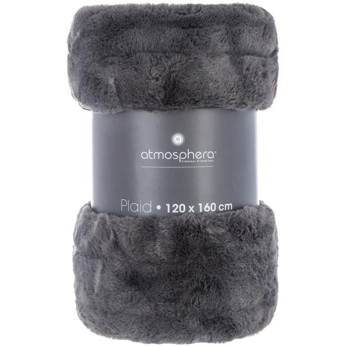 Atmosphera Plaid|deken Manoir - donker grijs - 120x160 cm - polyester