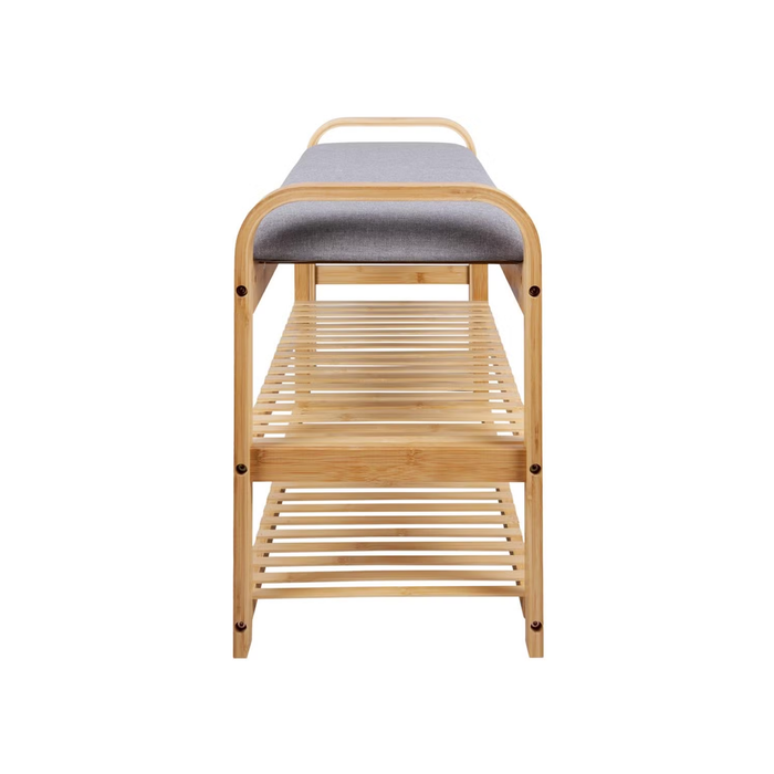 Leitmotiv Arch Double Shelf Bank - Grijs