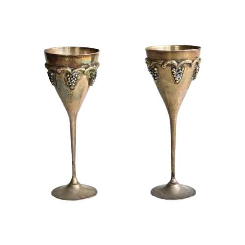 Reliving Set Van Twee Koperen Wijnbekers