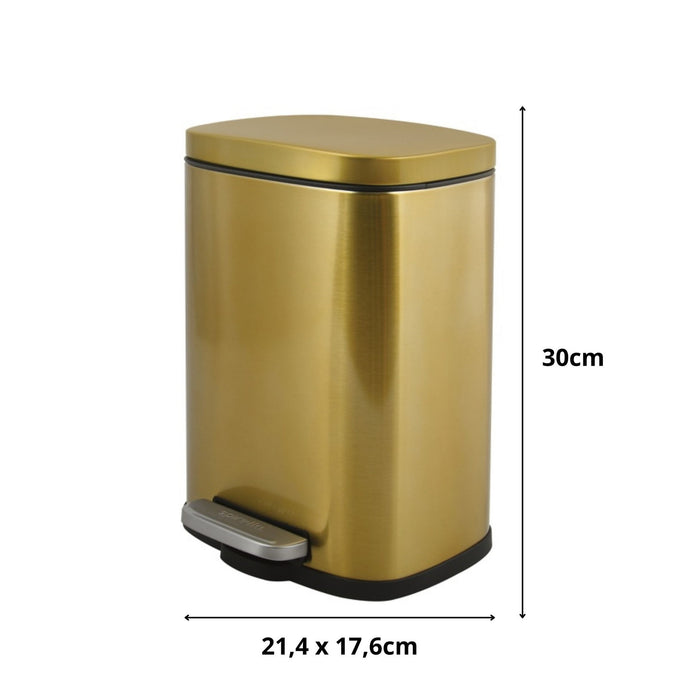 Spirella Pedaalemmer Venice - goud - 5L - metaal - 21 x 30 cm