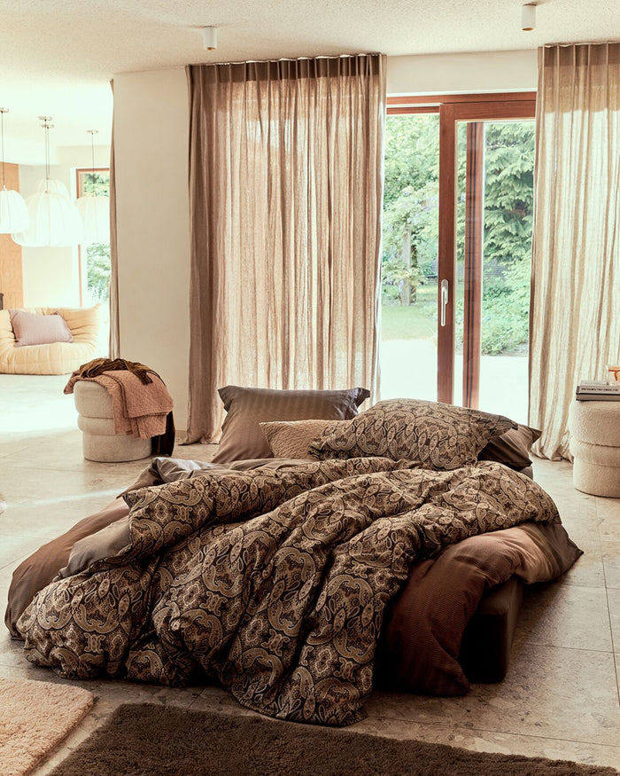 Dekbedovertrek Happy Space Multi | 200 x 200|220 cm | Beige | Bruin