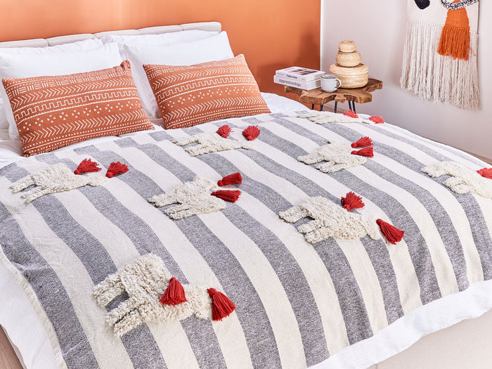 Beliani - NAMTAR - Plaid - Wit - 120 x 150 cm - Katoen