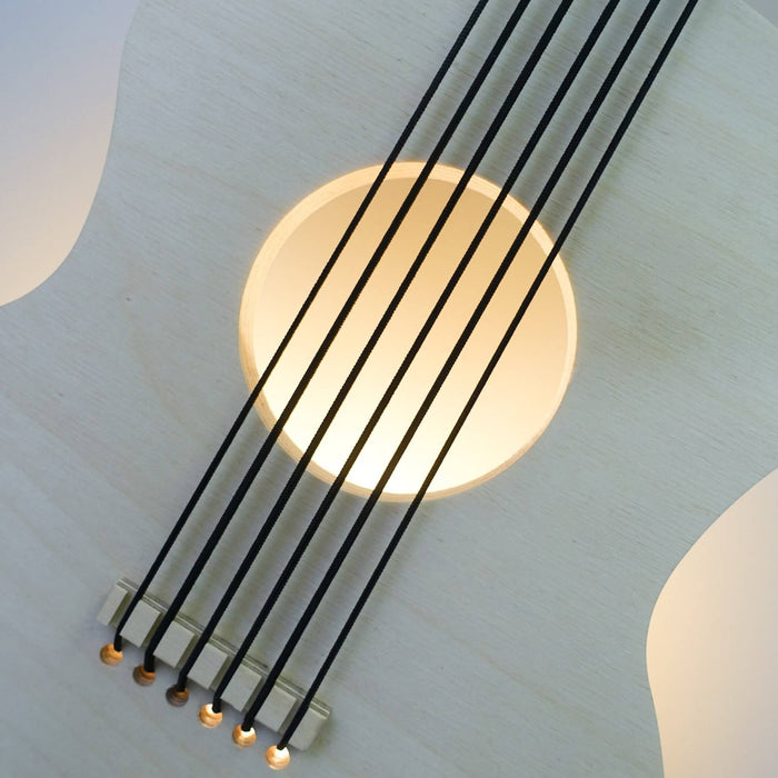 Houten wandlamp kinderkamer | Gitaar - blank