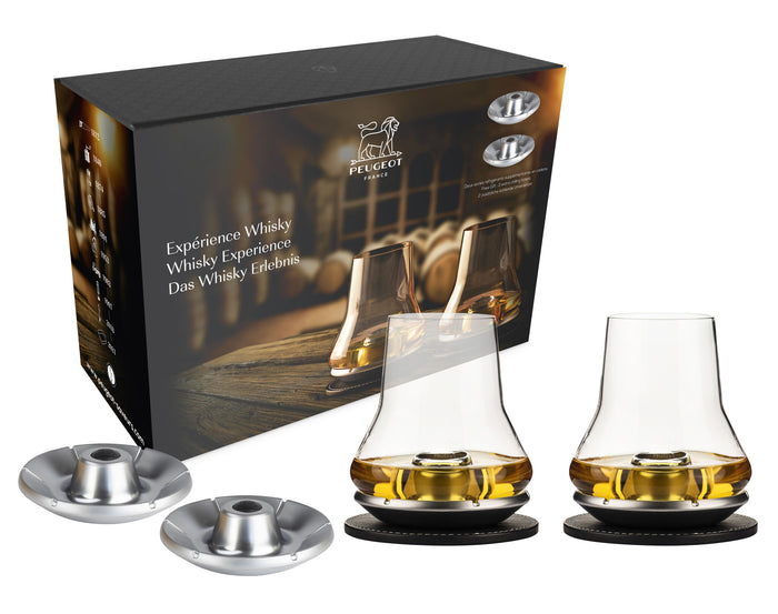Peugeot Geschenkset Whisky Experience - 2 whiskyglazen en koelbasis
