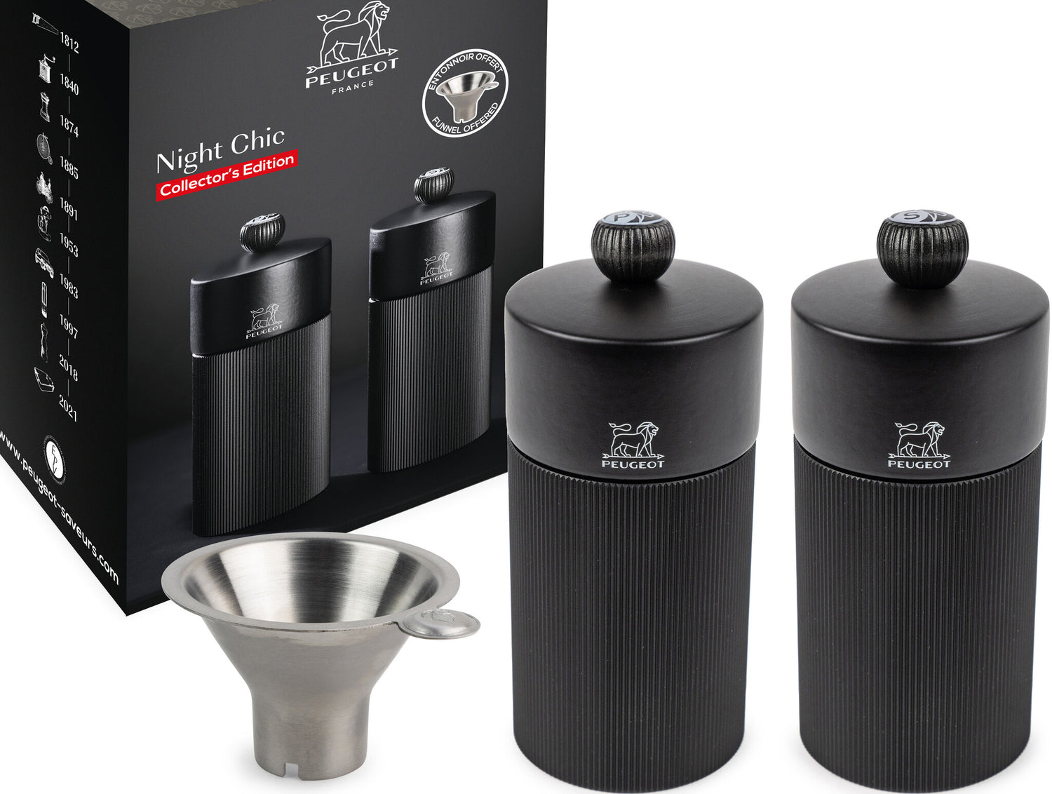 Peugeot Duo Line peper- en zoutmolen 12 cm - mat zwart