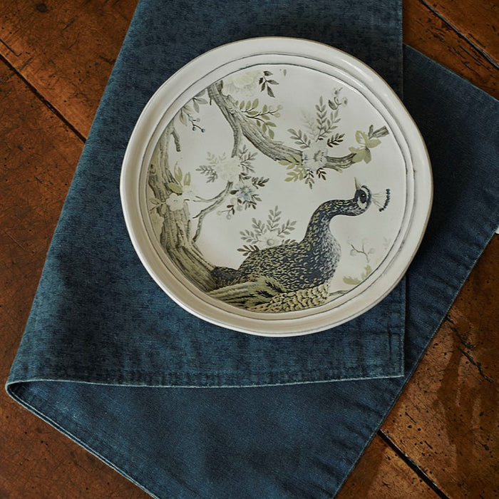 Laura Ashley Placemat Blauw dubbelzijdig Uni|Wild Clematis 48x35cm