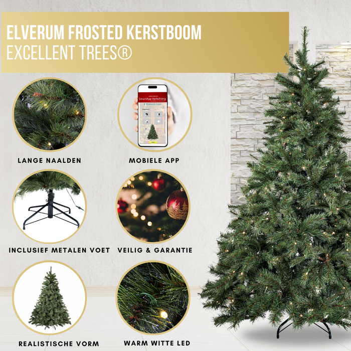 Excellent Trees® Frosted 180 cm Kerstboom met Verlichting en App