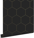 ESTAhome behang hexagon zwart en goud - 0,53 x 10,05 m - 139313