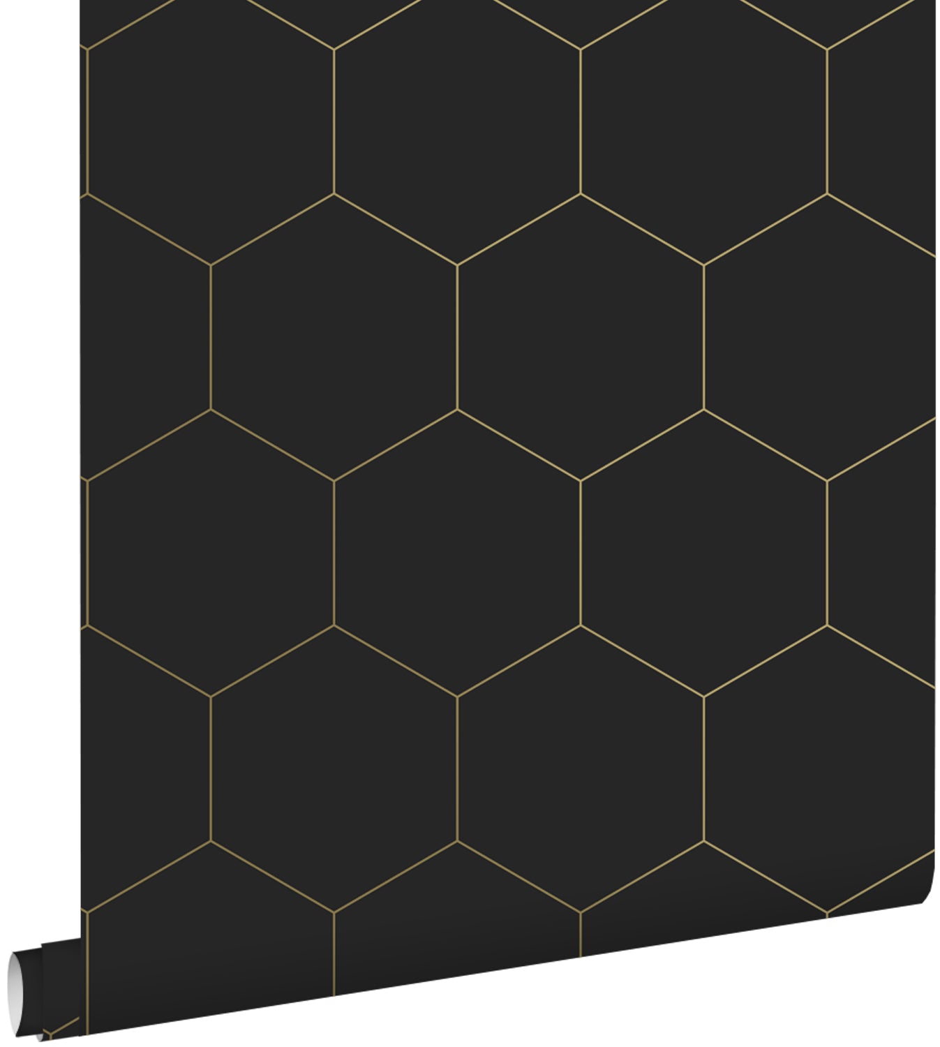 ESTAhome behang hexagon zwart en goud - 0,53 x 10,05 m - 139313