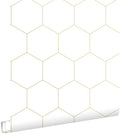 ESTAhome behang hexagon wit en goud - 0,53 x 10,05 m - 139312