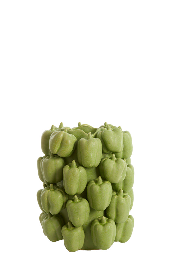 Light&living Vaas deco 23,5x23x32,5 cm BELLPEPPER keramiek mat groen