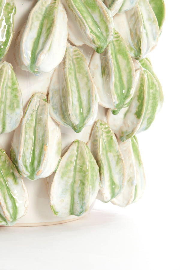 Light&living Vaas deco 35x33x47 cm CARAMBOLA keramiek crème+groen