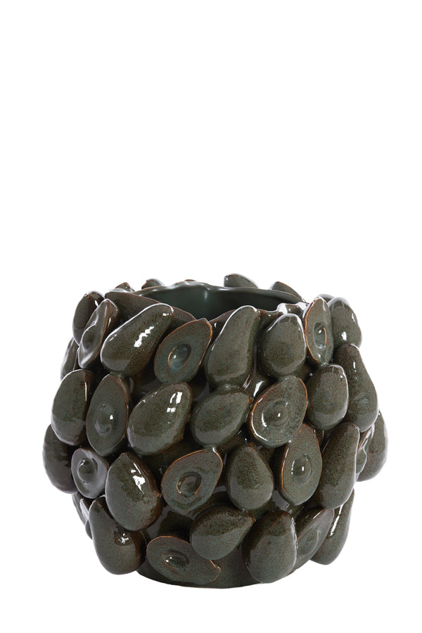 Light&living Vaas deco 36x35,5x31,5 cm AVOCADO keramiek bruin+groen