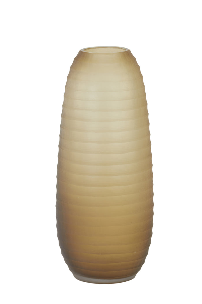 Light&living Vaas Ø16x38 cm SOMERO glas mat donker bruin