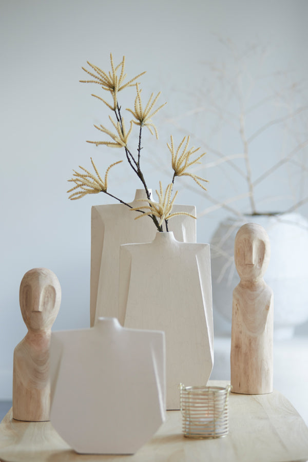 Light & Living Light&living Vaas deco 21x7,5x41 cm MAKAHA crème