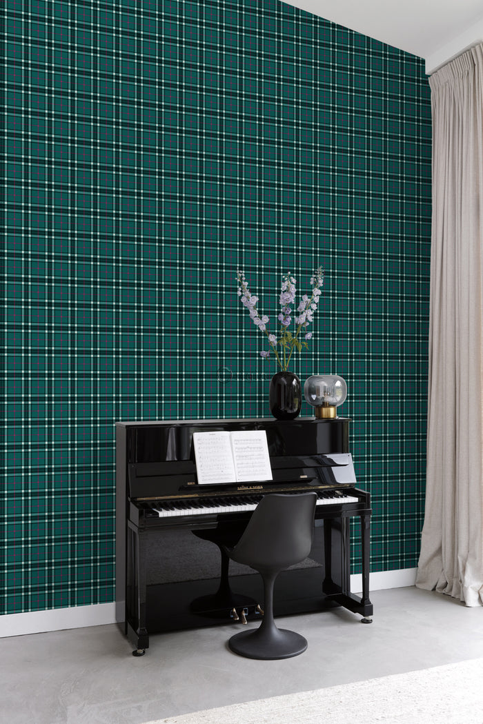 Origin Wallcoverings eco-texture vliesbehang ruiten smaragd groen - 53