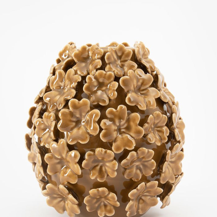 Sissy-Boy Goudbruine vaas met klavertjes