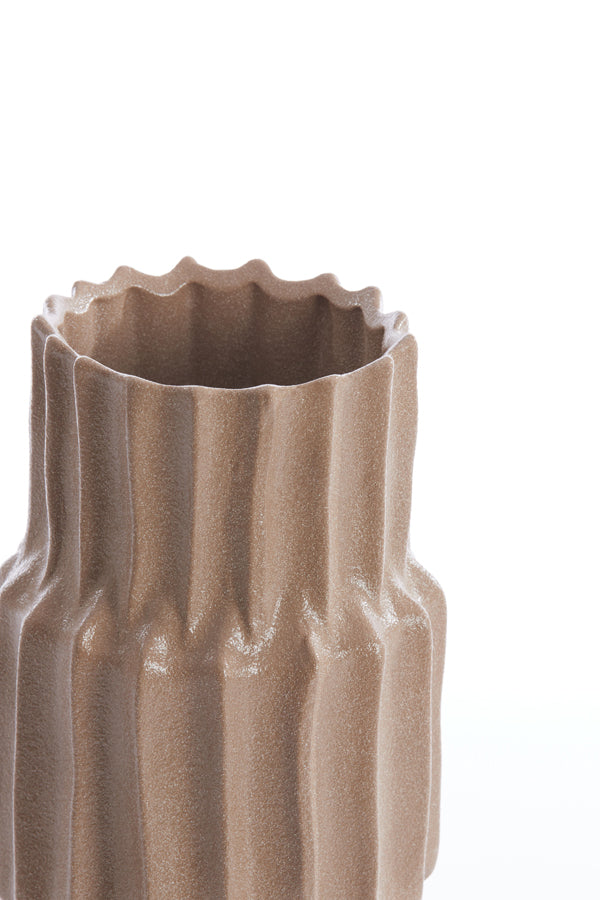 Light&living Vaas deco Ø14,5x36 cm LONGA keramiek grijs bruin