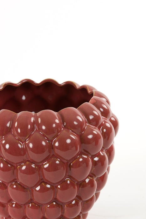 Light&living Vaas deco Ø22x20 cm RASPBERRY keramiek donker roze