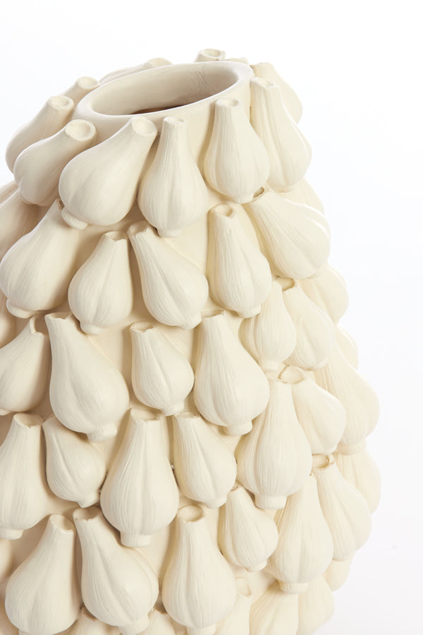 Light & Living Light&living Vaas deco 27x26,5x33 cm GARLIC crème