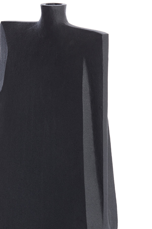 Light & Living Light&living Vaas deco 21x7,5x41 cm MAKAHA mat zwart