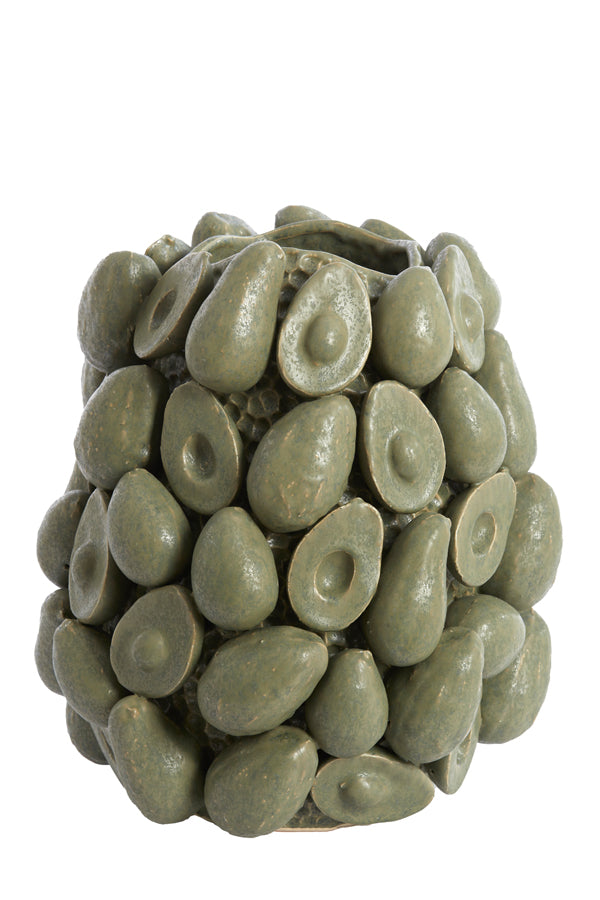 Light&living Vaas deco Ø33x37,5 cm AVOCADO keramiek olijf groen